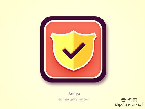 Shield Flat iOS App Icon