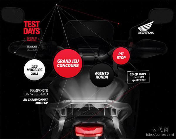 Honda Test Days in Creative Navigation In Web Design