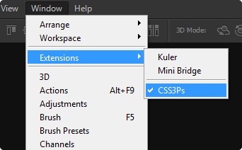 Extension menu item in Windows