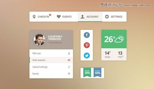 82个精品扁平化设计的免费UI素材,PS教程,思缘教程网